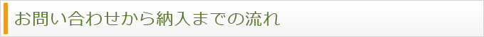 お問い合わせから納入までの流れ